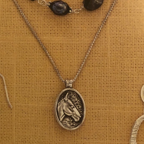 Rare Vintage Silpada Sterling Silver Horse Head Equestrian Necklace N2028